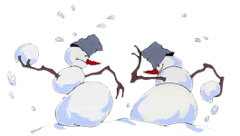 снеговики дерутся.gif