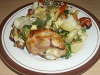 Мясо с овощами в духовке