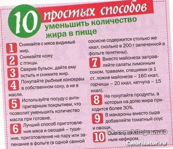 10 способов уменьшить количество жира в еде