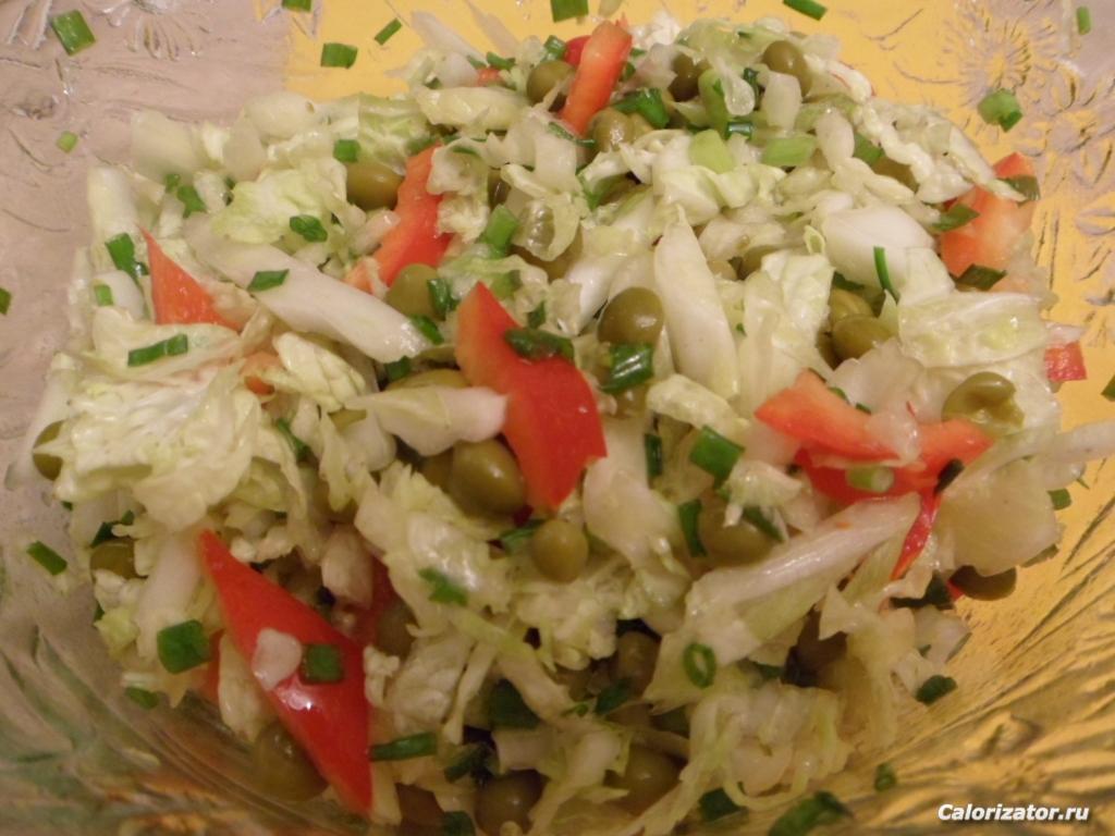 Пекинская капуста с зел.горошком и перцем