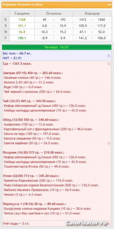 меню 16.01