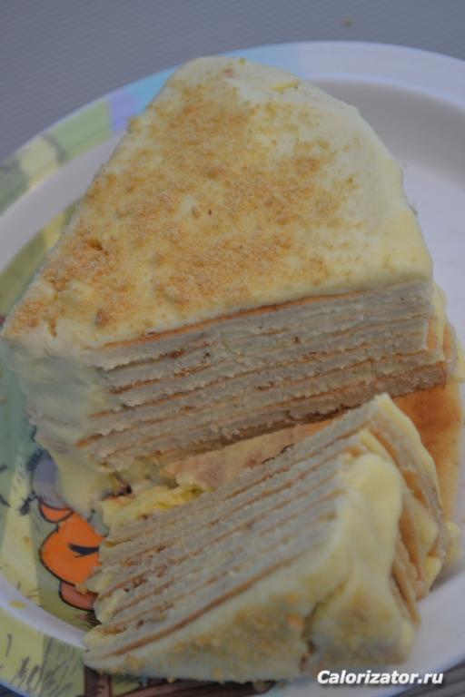 овсяный тортик с заварным кремом
