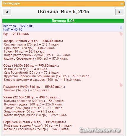 Питание 5 июня