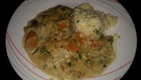 Рис с почками в сливках и горчице