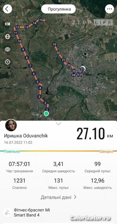 прогулка на 27 км