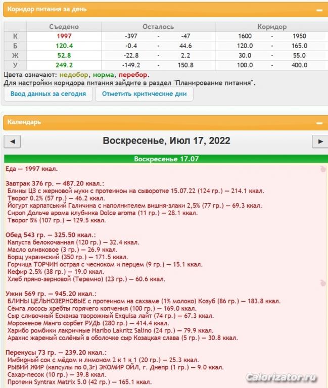 Еда 17.07.22 Воскресенье